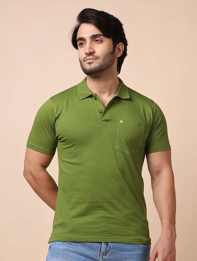 men short sleeves plain polo t-shirt - 21724791 - Zoom Image - 0