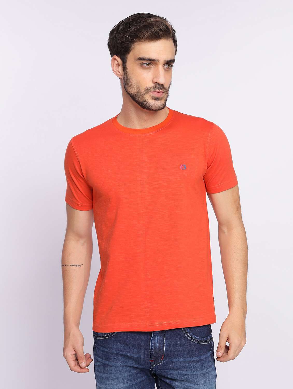 men short sleeves plain t-shirt