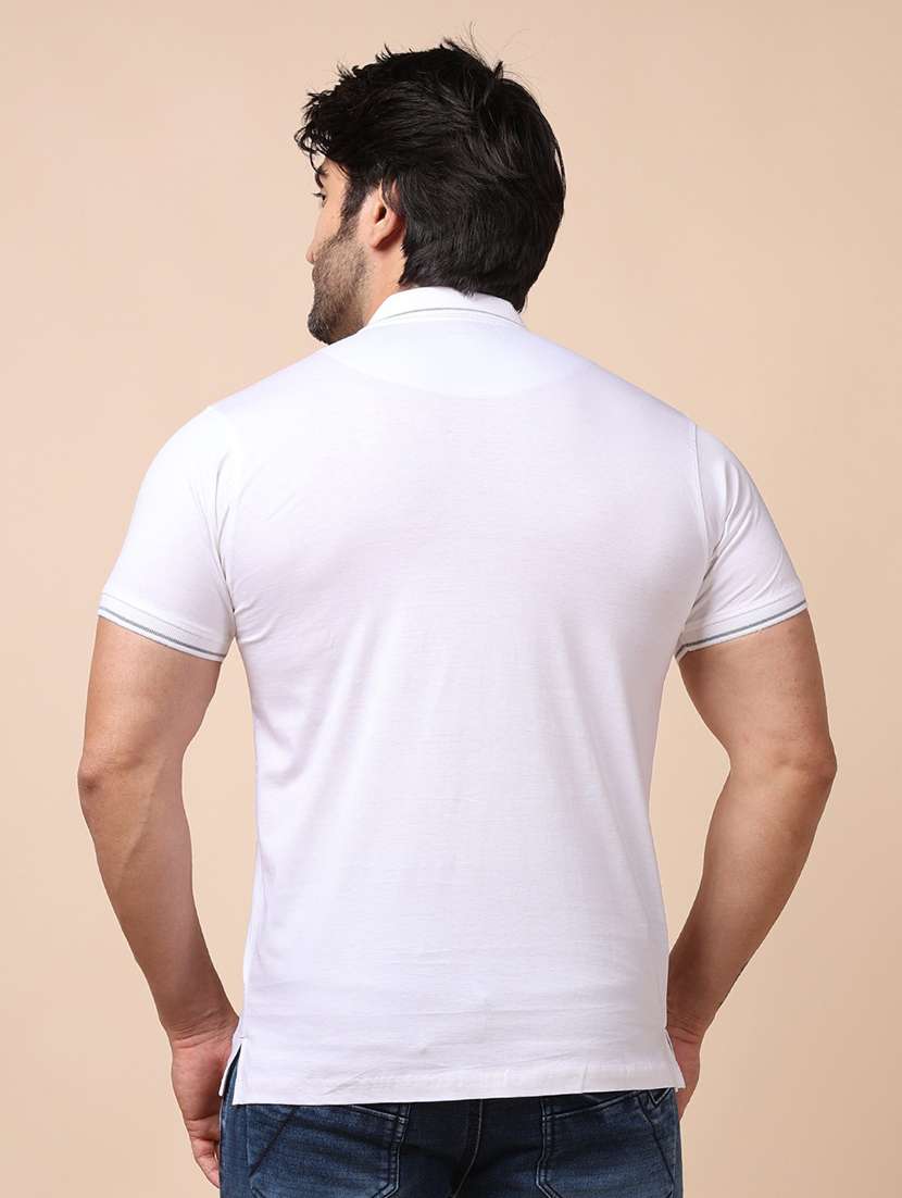 Men Short Sleeves Plain Polo T-shirt - 21724966 -  Standard Image - 3