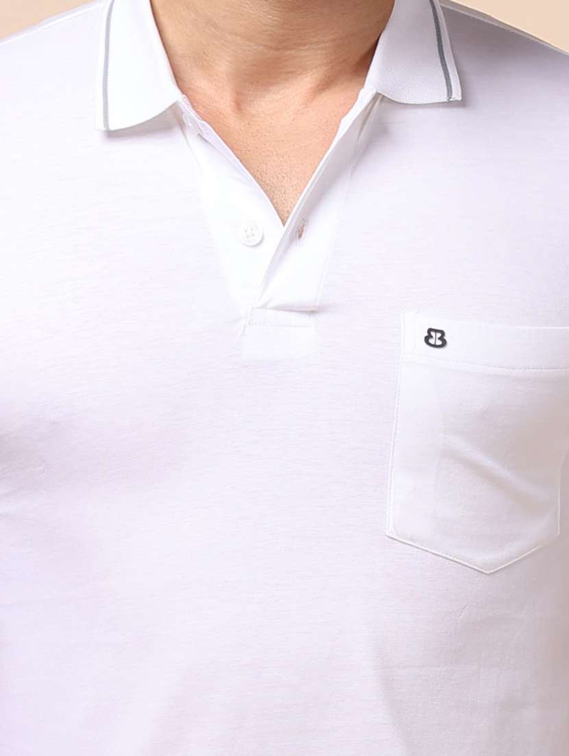 Men Short Sleeves Plain Polo T-shirt - 21724966 -  Standard Image - 5