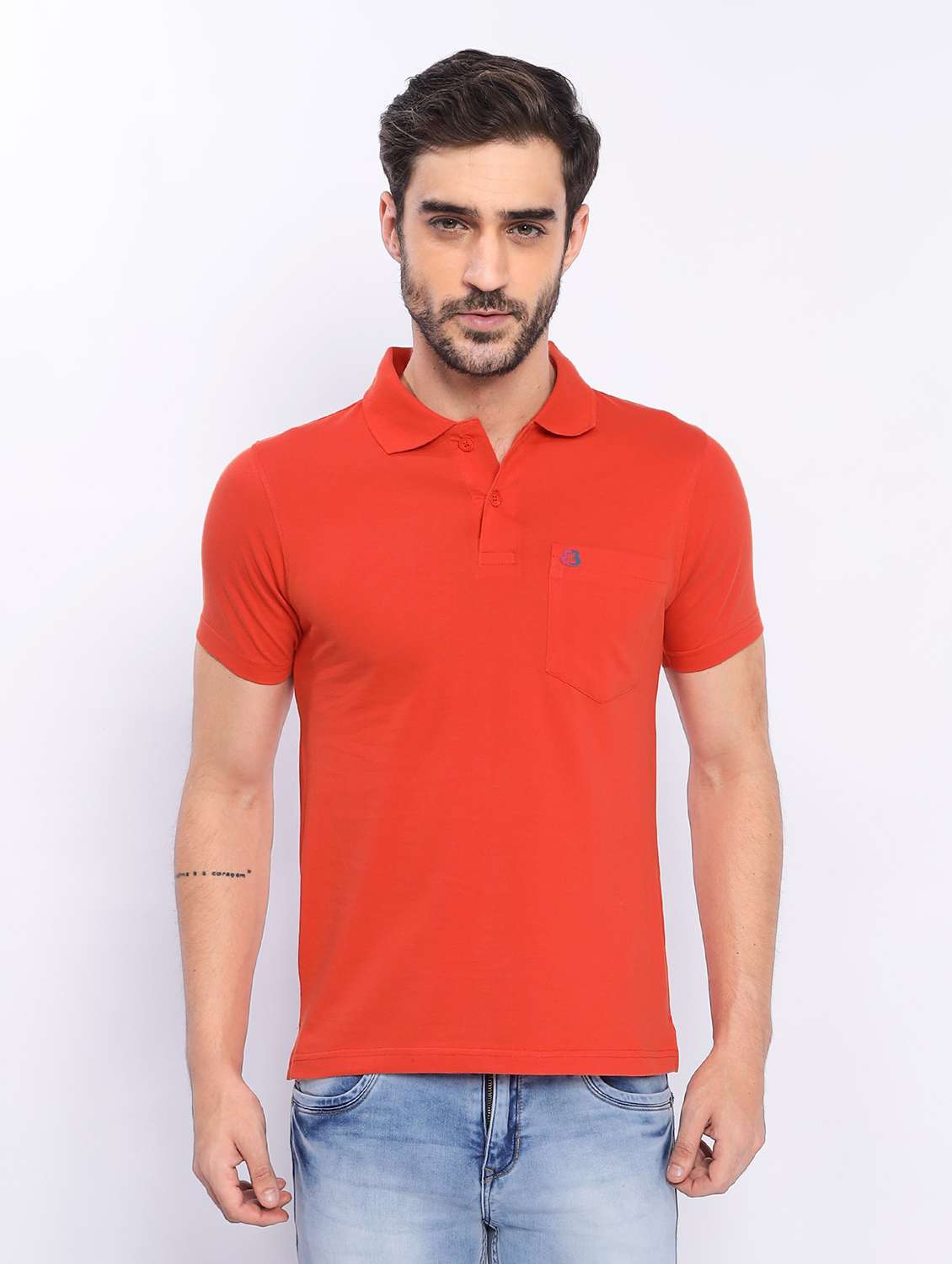 men short sleeves plain polo t-shirt