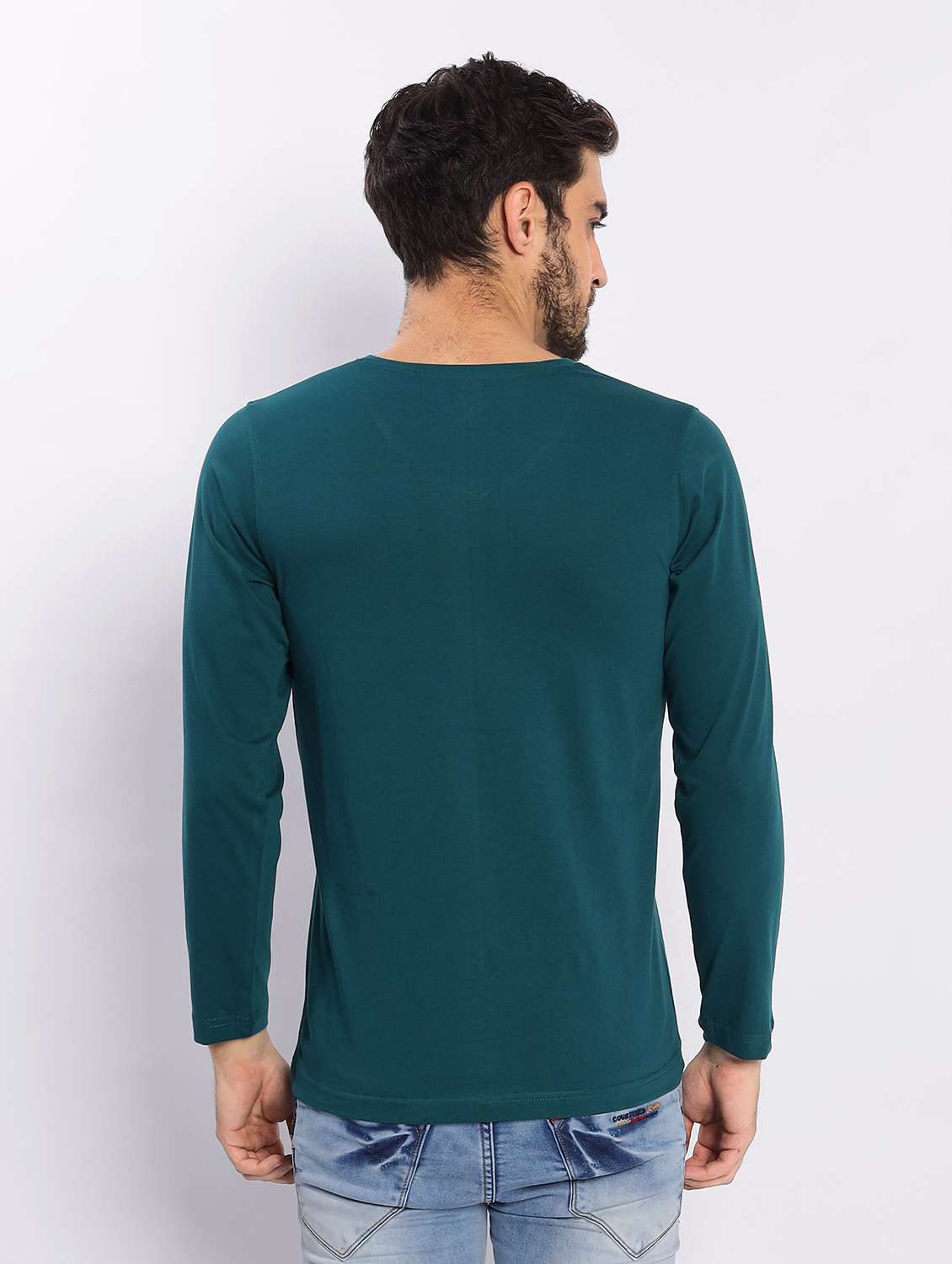 men long sleeves plain t-shirt - 21725014 -  Standard Image - 3