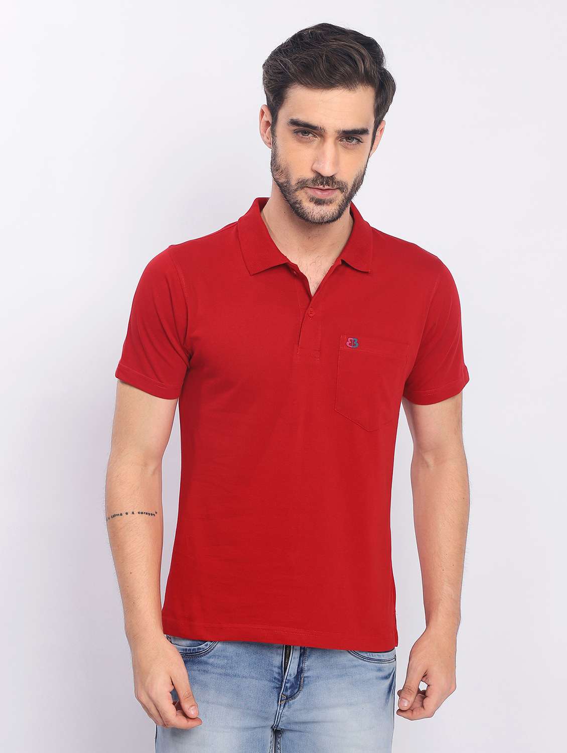 men short sleeves plain polo t-shirt