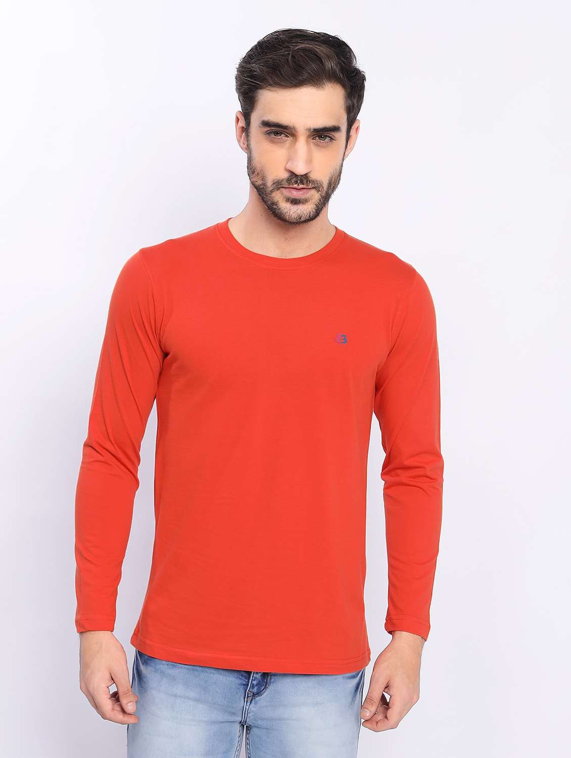men long sleeves plain t-shirt