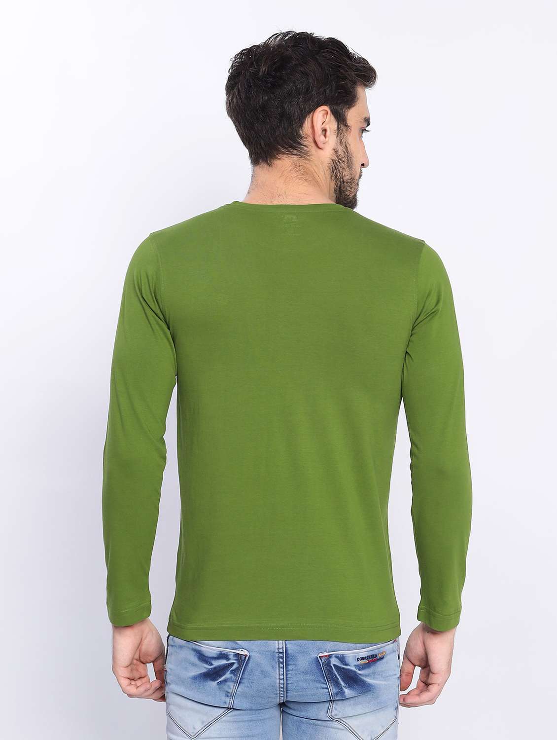 men long sleeves plain t-shirt - 21725037 -  Standard Image - 3