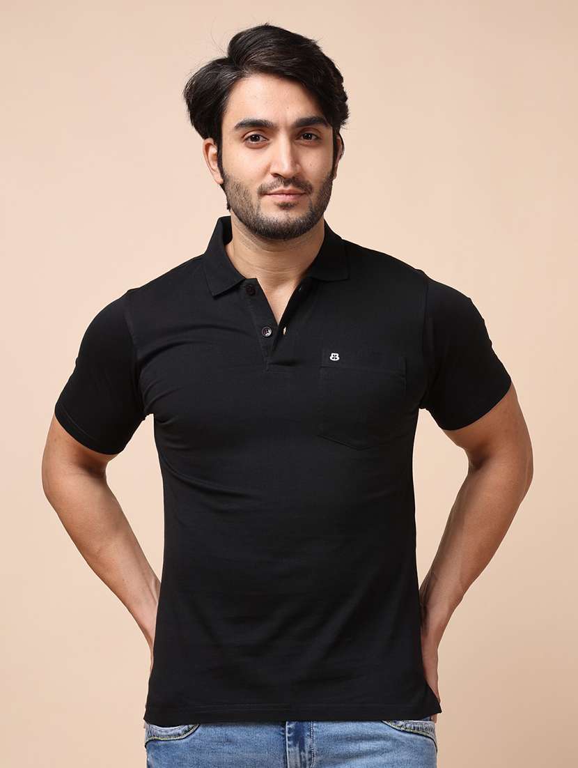 men short sleeves plain polo t-shirt