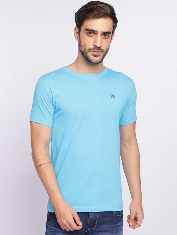men solid short sleeves t-shirt