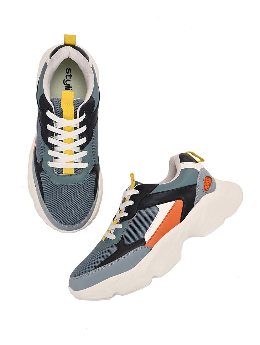men blue lace up sneaker - 21725273 - Standard Image - 3