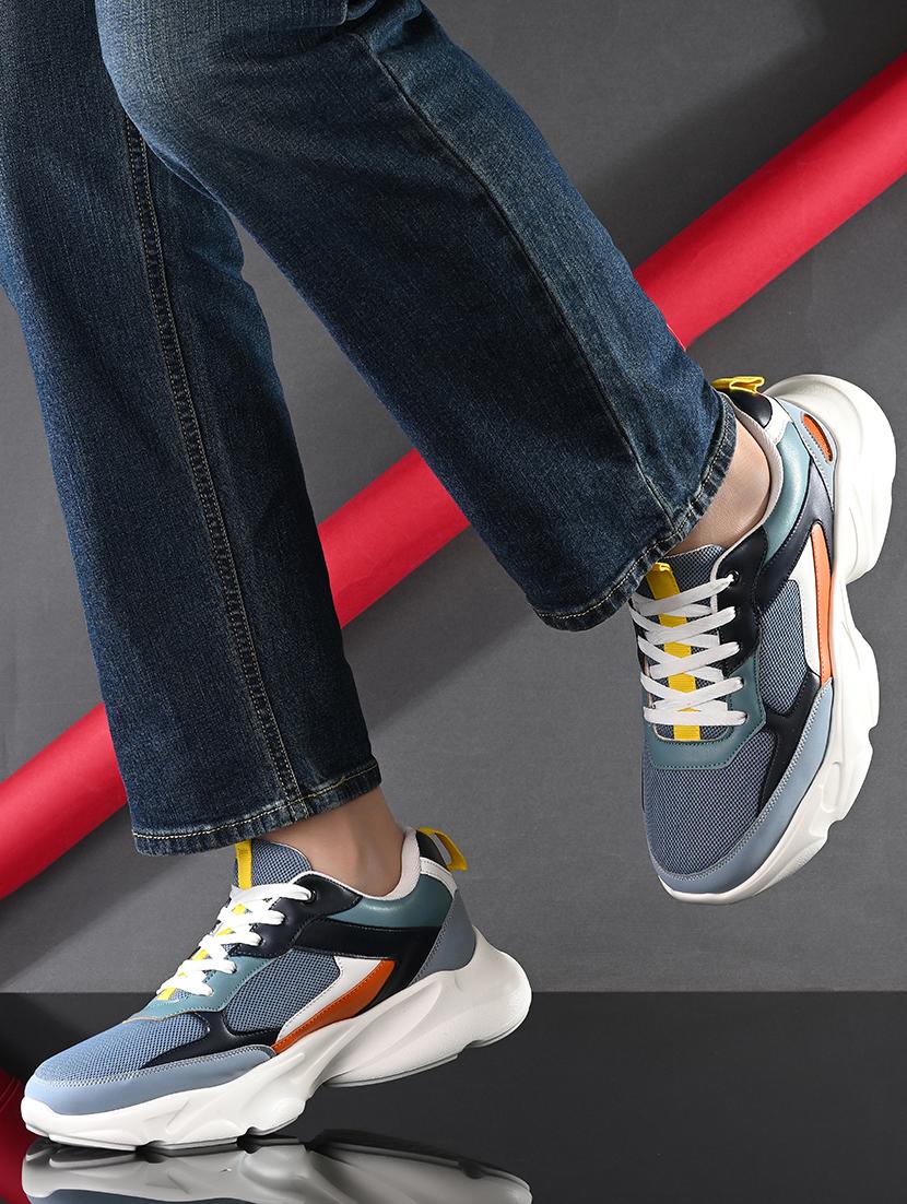 men blue lace up sneaker - 21725273 - Standard Image - 5