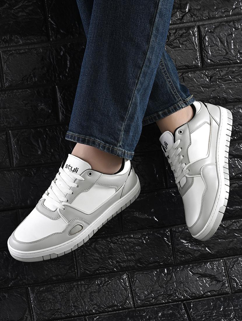 men grey lace up sneaker - 21725277 - Standard Image - 5