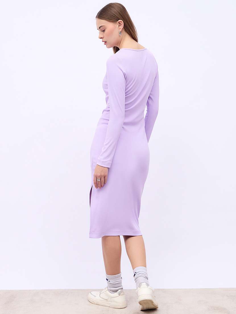 women solid long sleeves sheath dress - 21725304 -  Standard Image - 3