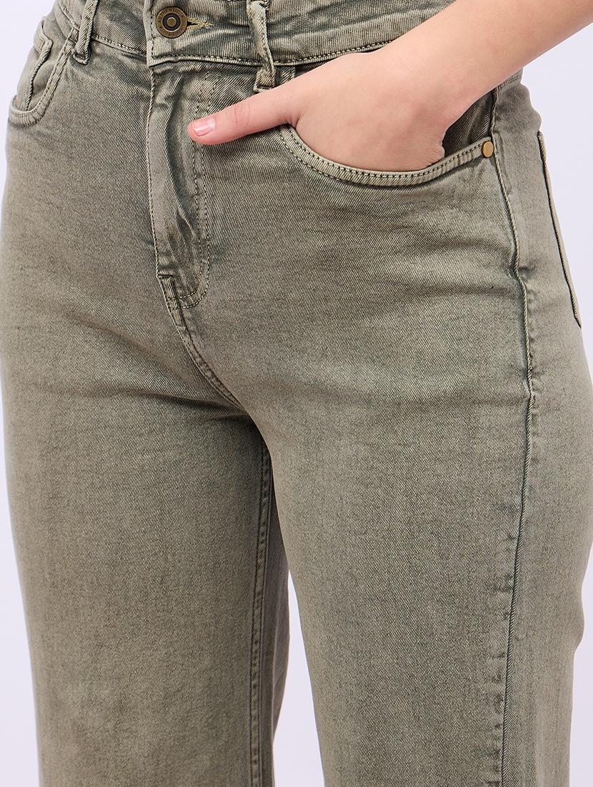 women solid high rise bootcut jeans - 21725332 - Standard Image - 5