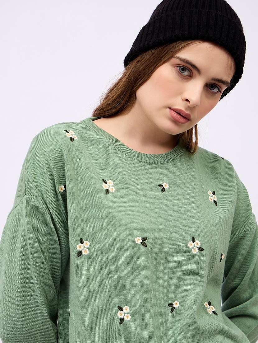 women embroidered long sleeve pullover - 21725336 -  Standard Image - 5