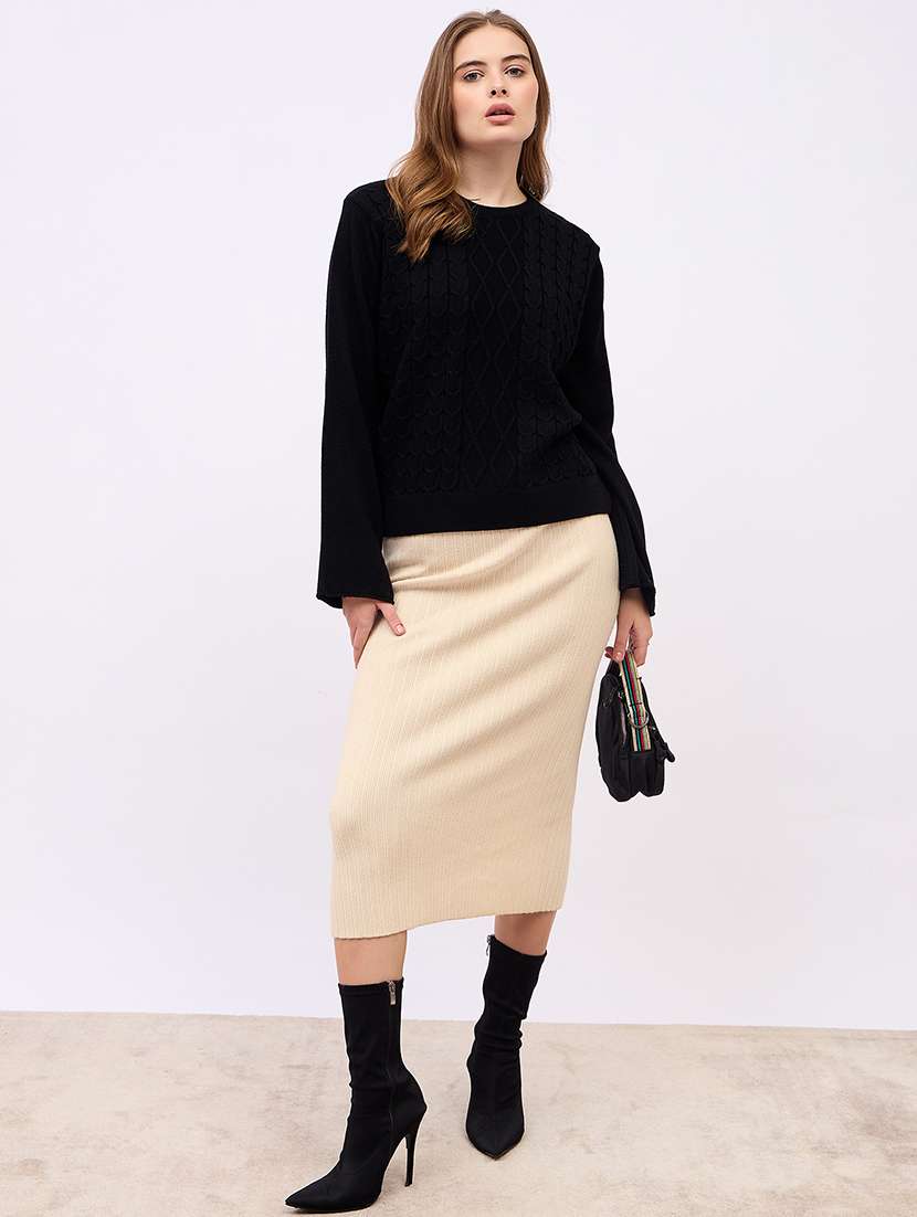 black cotton blend pullover - 21725337 -  Standard Image - 3