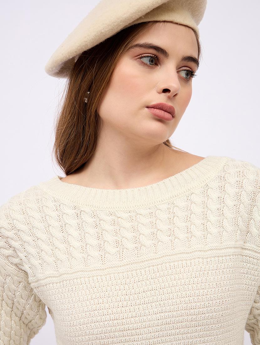 women solid long sleeve pullover - 21725338 - Standard Image - 5