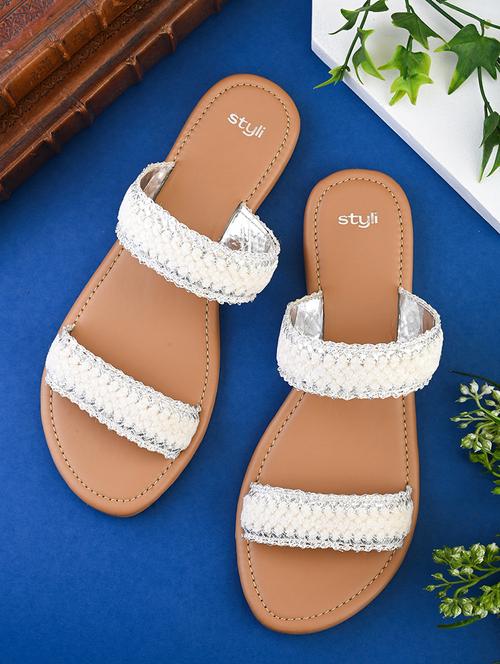 women white slip on sandal - 21725339 - Standard Image - 0