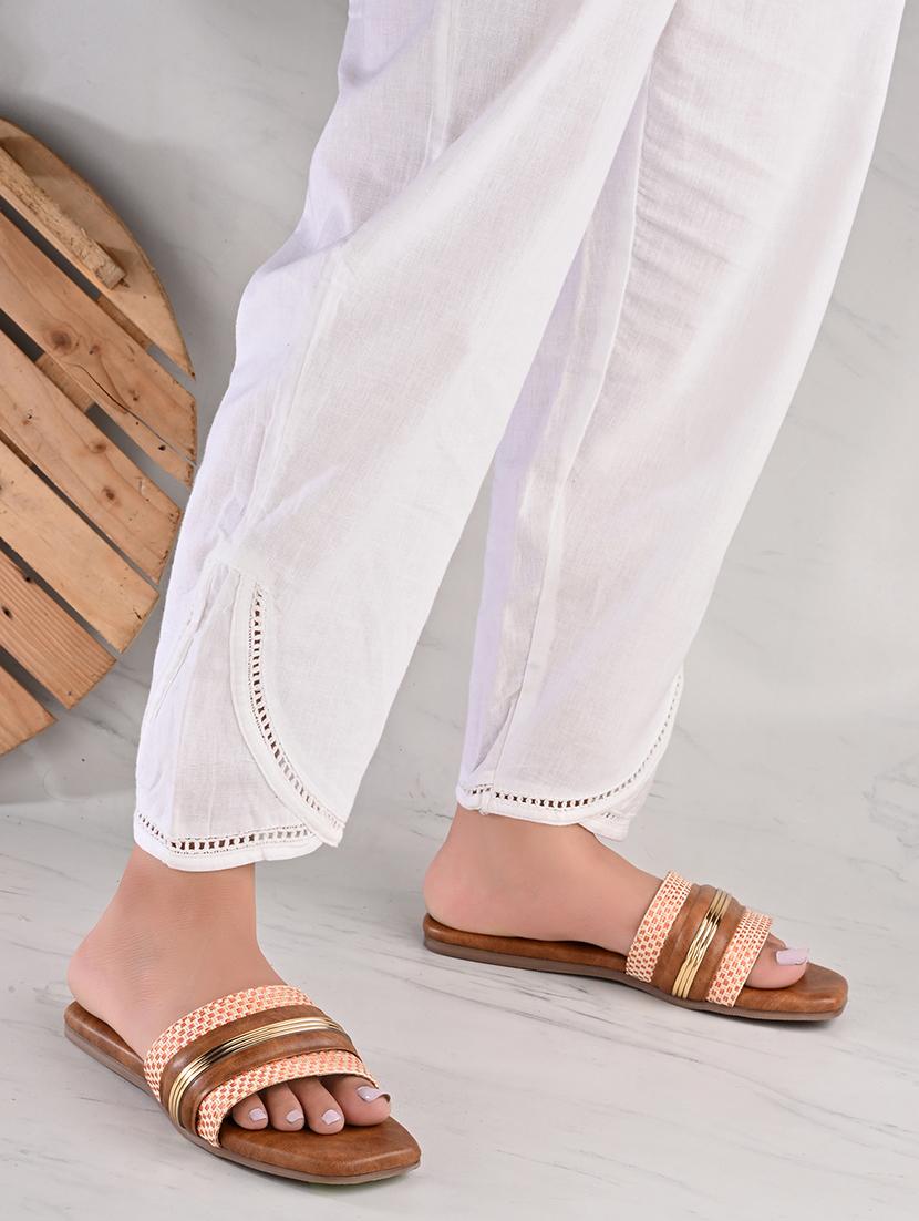 women tan slip on sandal - 21725341 - Standard Image - 5