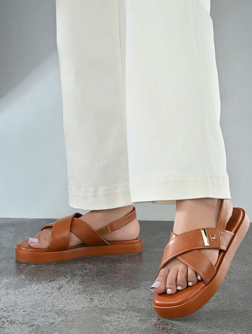 Women Brown Back Strap Sandal