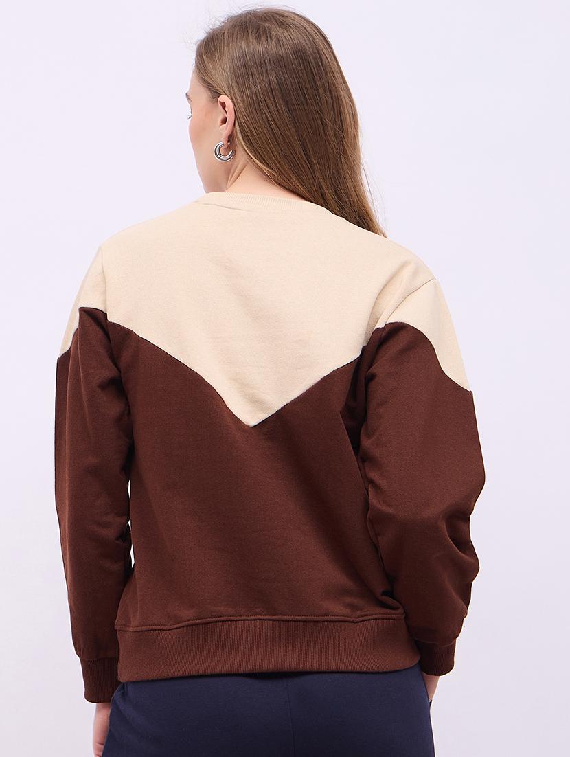 women color blocked long sleeves sweatshirt - 21725371 - Standard Image - 3
