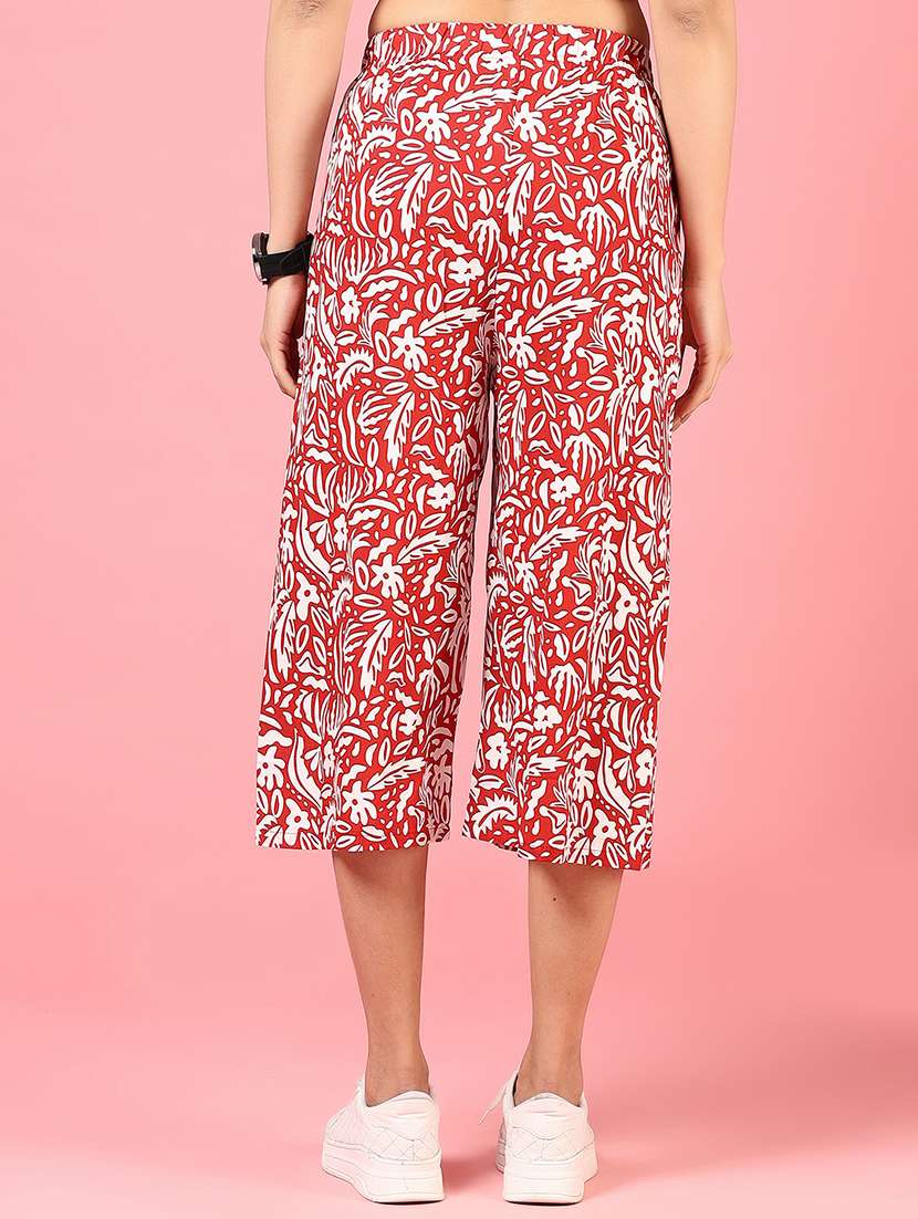 women printed mid rise culottes - 21725634 - Standard Image - 3