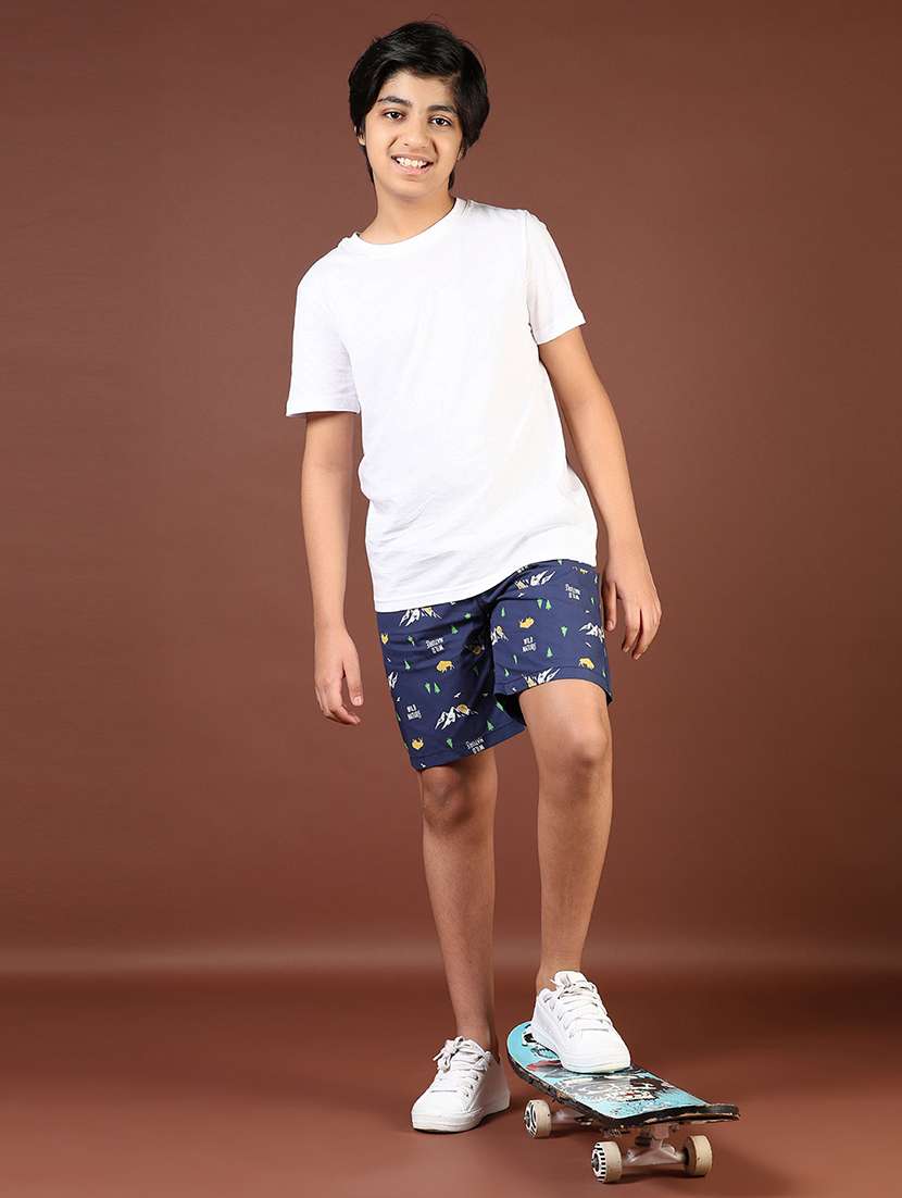 boys printed mid rise regular fit shorts  - 21725644 -  Standard Image - 3
