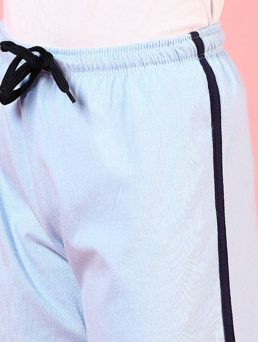 boys light blue taped mid rise three-fourth shorts - 21725656 -  Standard Image - 5