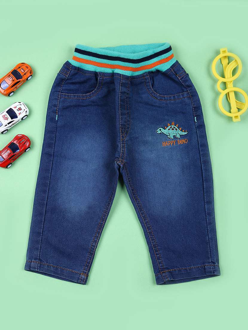 boys solid mid rise relaxed fit jean
