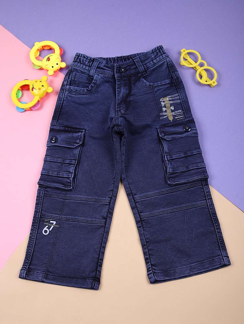 boys blue mid rise cargo