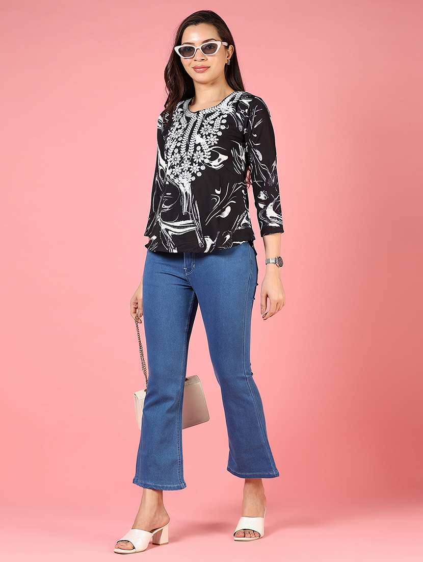 women three quarter sleeve ethnic top - 21725788 - Standard Image - 5