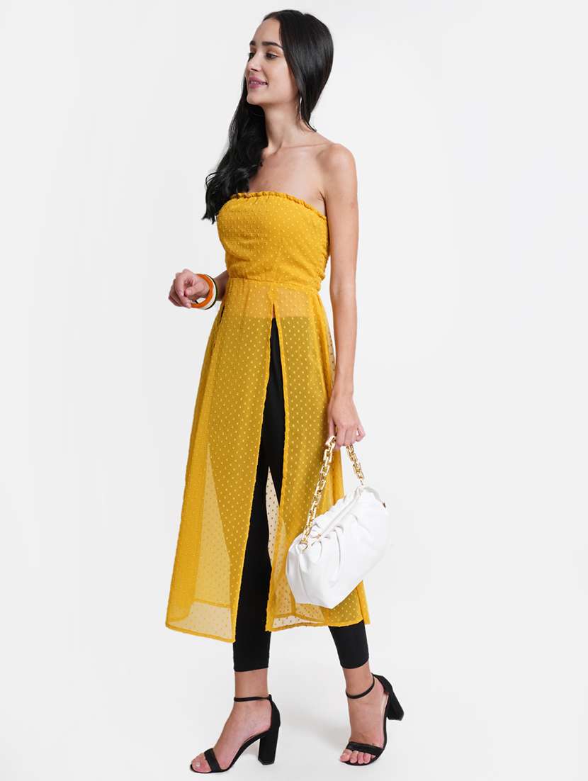 women swiss doted tube neck a-line tunic - 21725864 -  Standard Image - 3