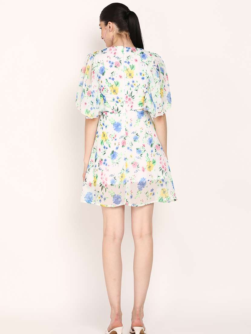 women floral print batwing sleeves a-line dress - 21725869 -  Standard Image - 3