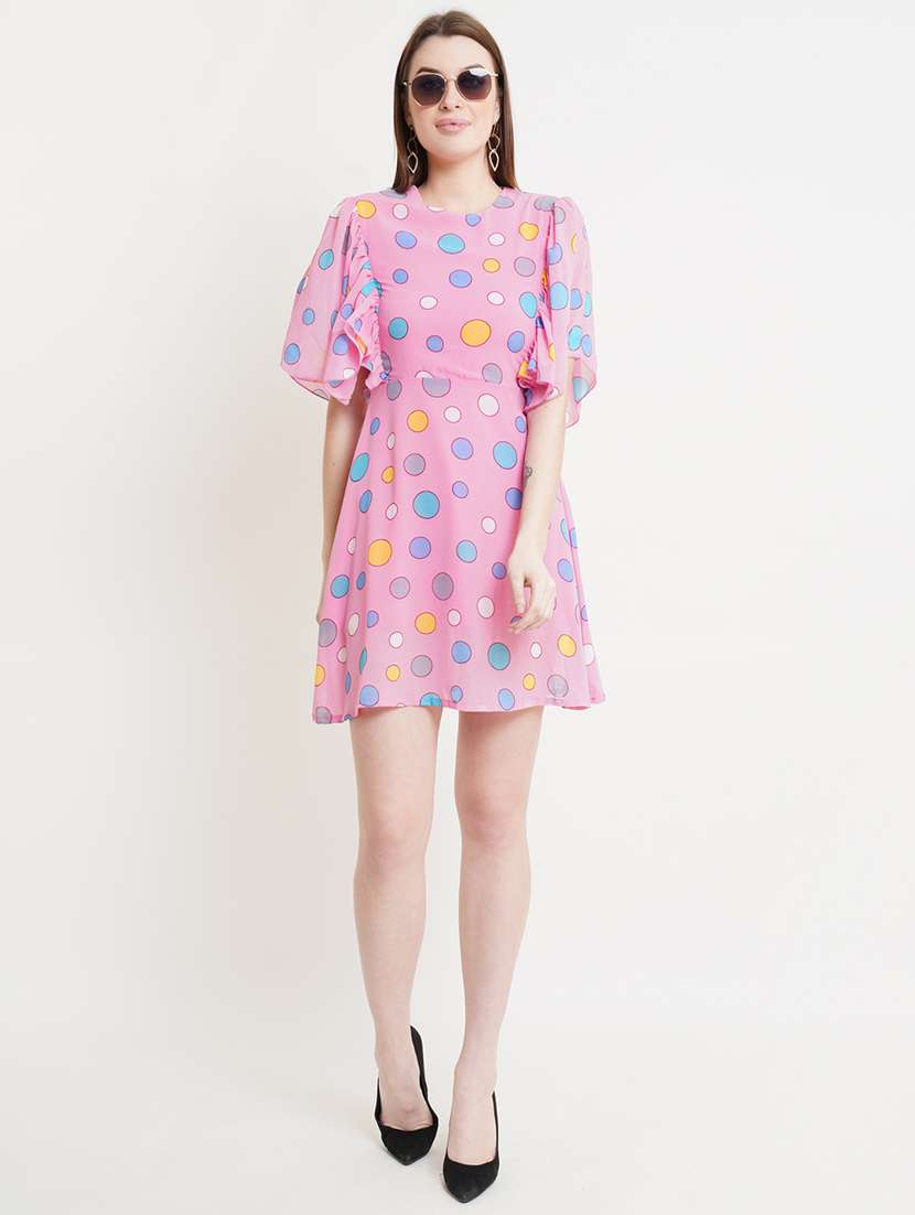 women polka doted batwing sleeves a-line dress - 21725885 -  Standard Image - 3