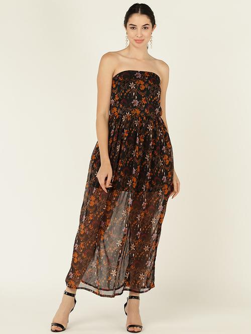 women floral print tube a-line dress - 21725893 - Standard Image - 0
