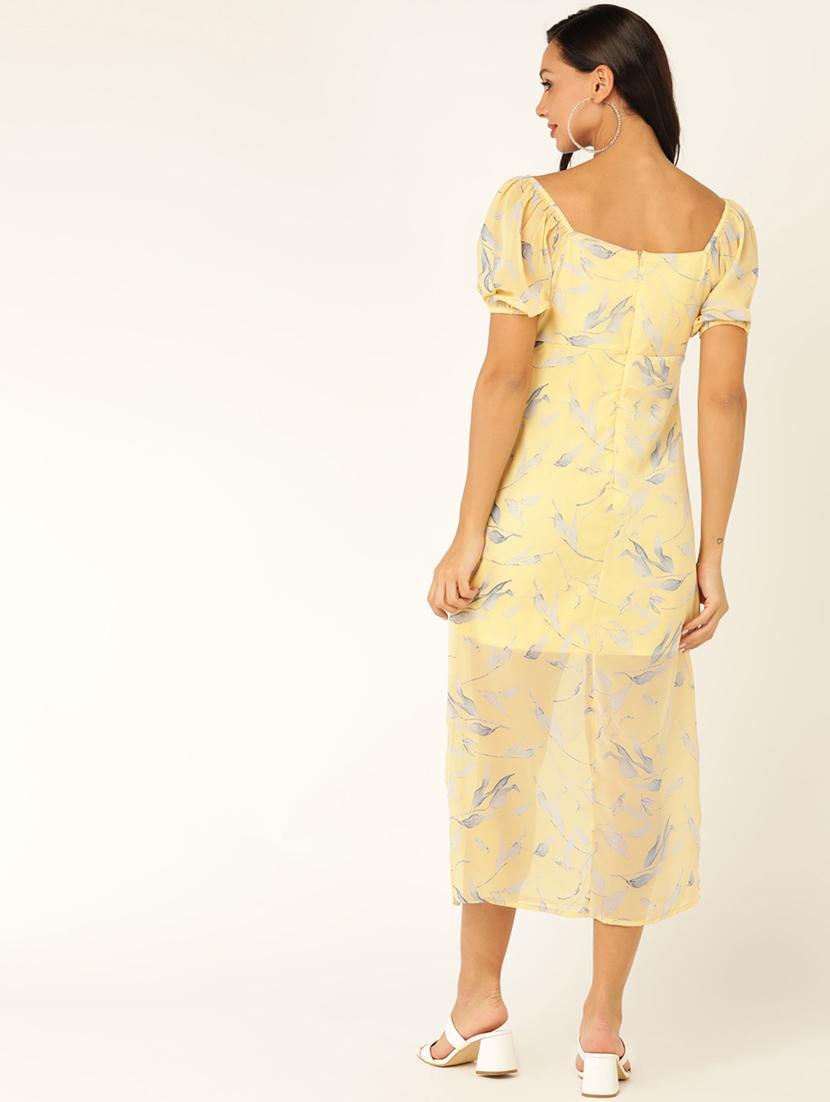 women printed puff sleeves a-line dress - 21725908 - Standard Image - 3