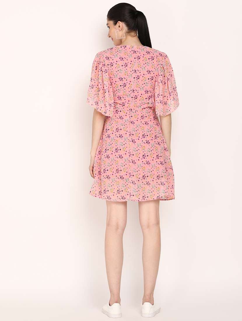 women floral print batwing sleeves a-line dress - 21725922 -  Standard Image - 3