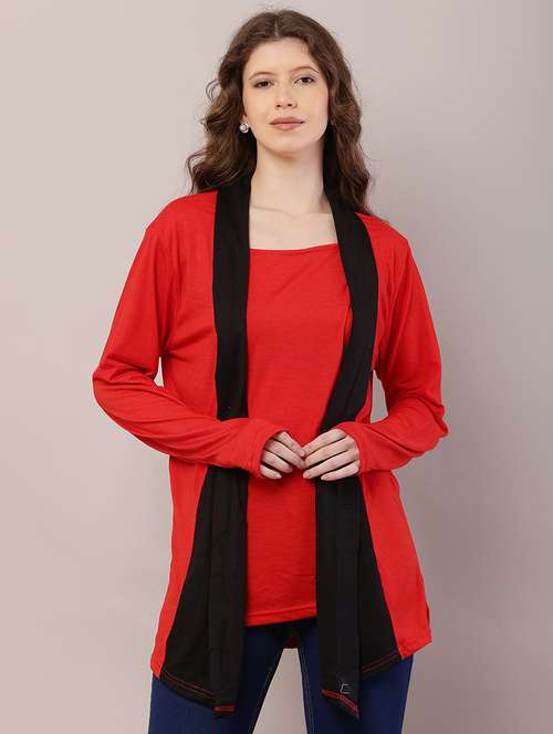 women color block asymmetric shrug - 21726441 -  Standard Image - 0