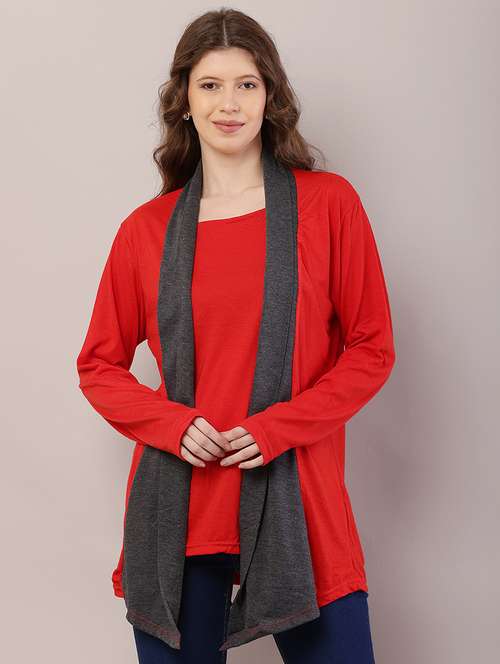 women color block asymmetric shrug - 21726442 -  Standard Image - 0