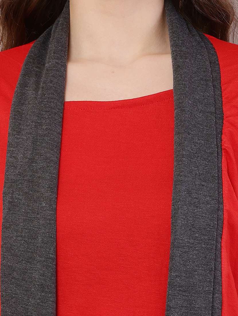 women color block asymmetric shrug - 21726442 -  Standard Image - 5