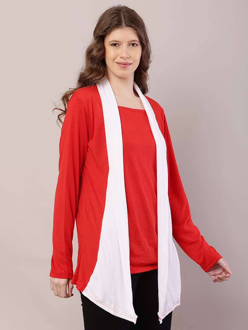 women color block asymmetric shrug - 21726444 -  Standard Image - 3