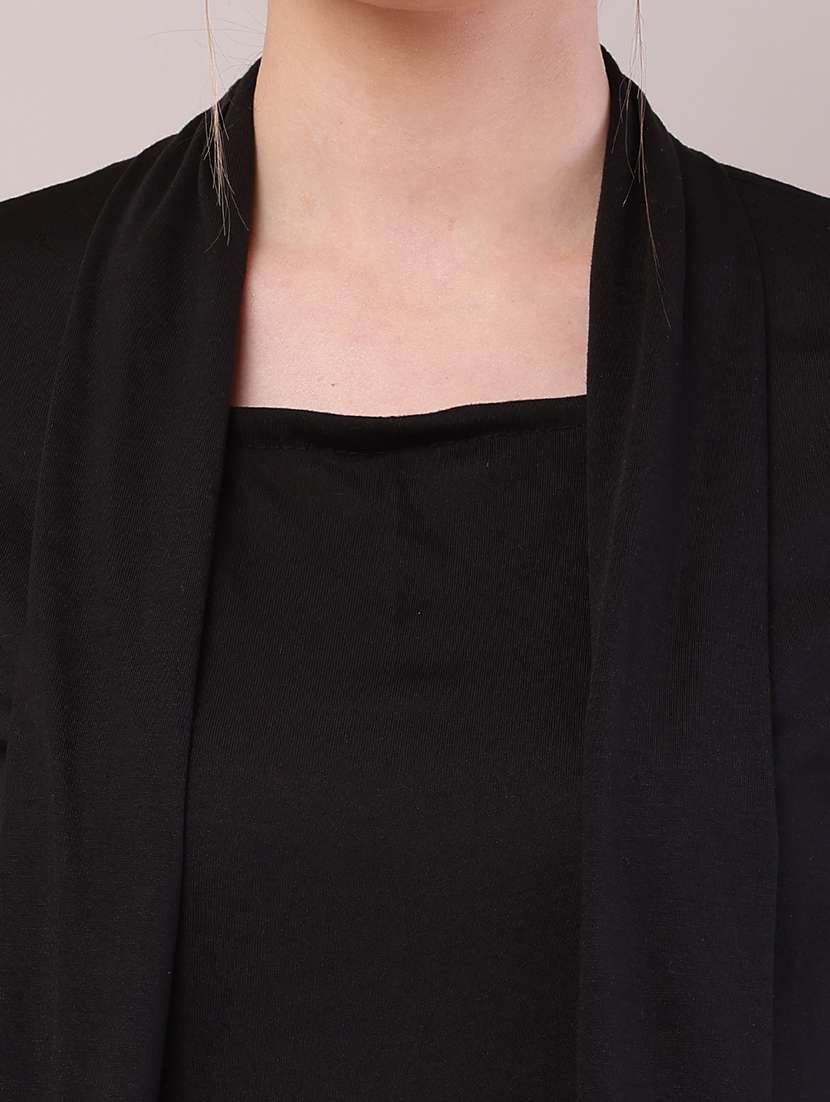 women solid asymmetric shrug - 21726445 -  Standard Image - 5