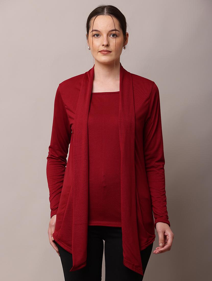 women solid asymmetric shrug