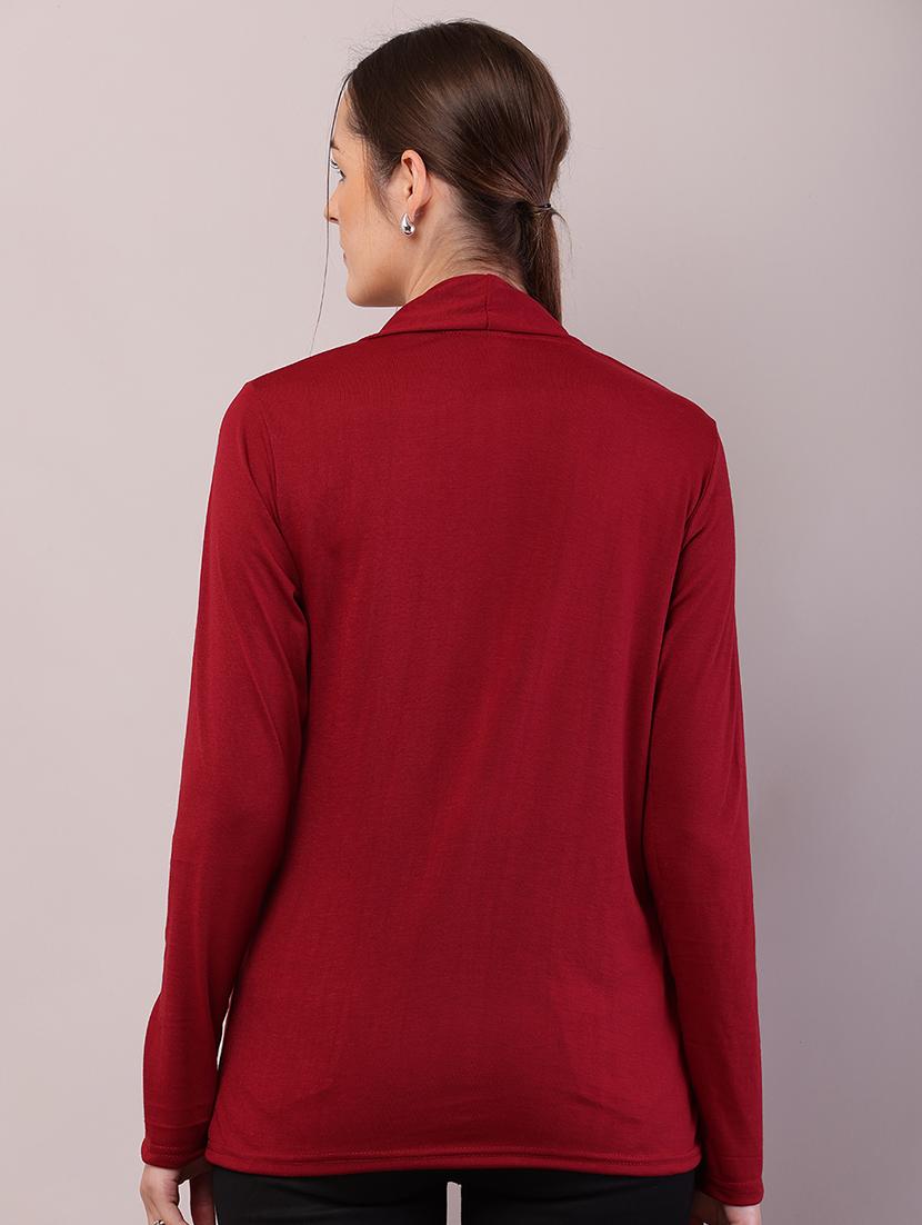 women solid asymmetric shrug - 21726448 - Standard Image - 3