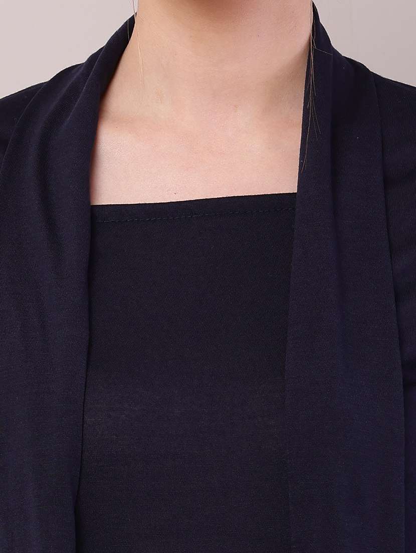 women solid asymmetric shrug - 21726450 -  Standard Image - 5