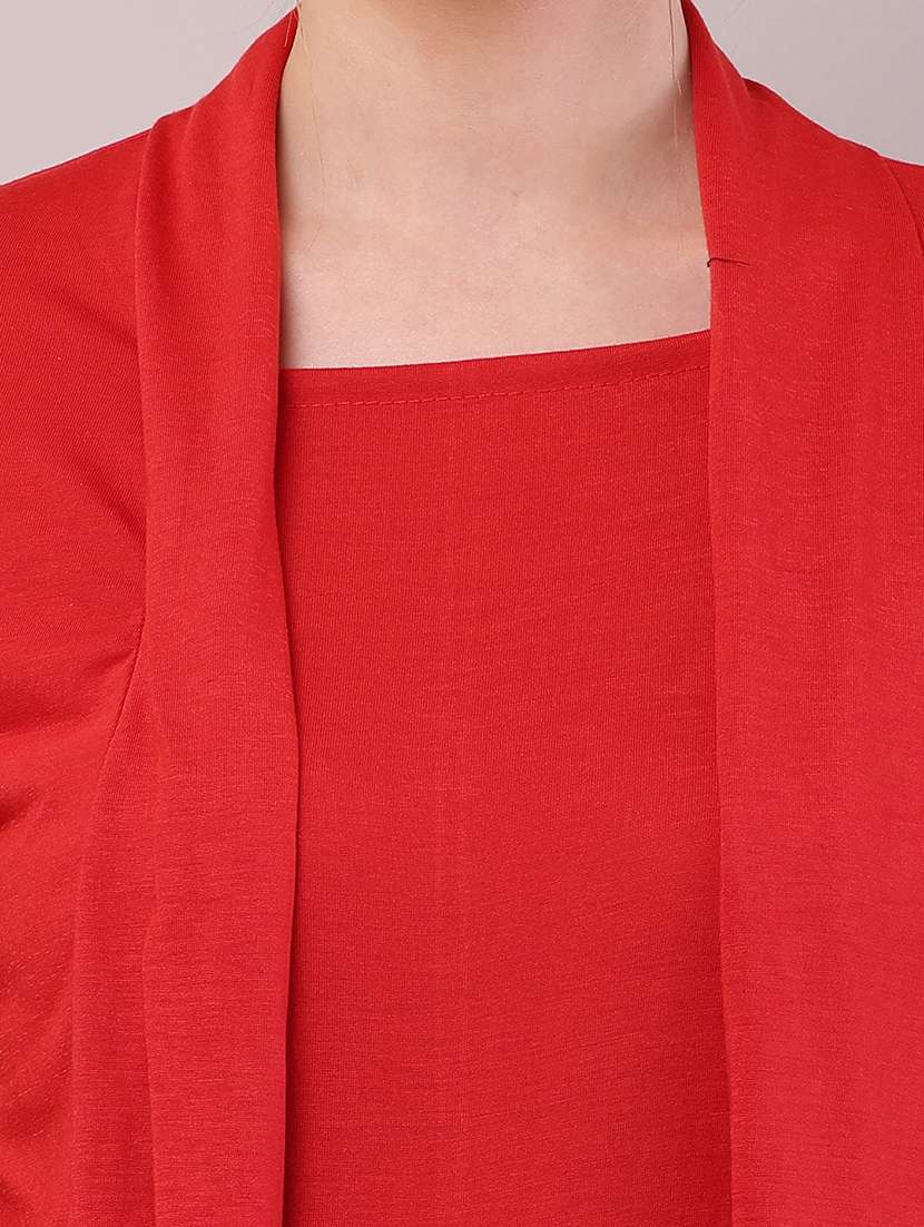 women solid asymmetric shrug - 21726452 -  Standard Image - 5