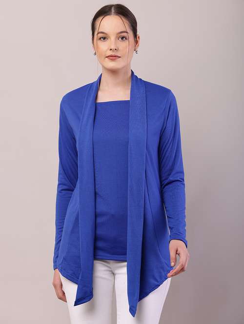 women solid asymmetric shrug - 21726453 -  Standard Image - 0