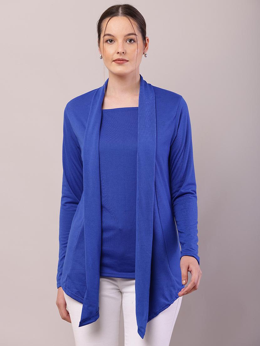 women solid asymmetric shrug