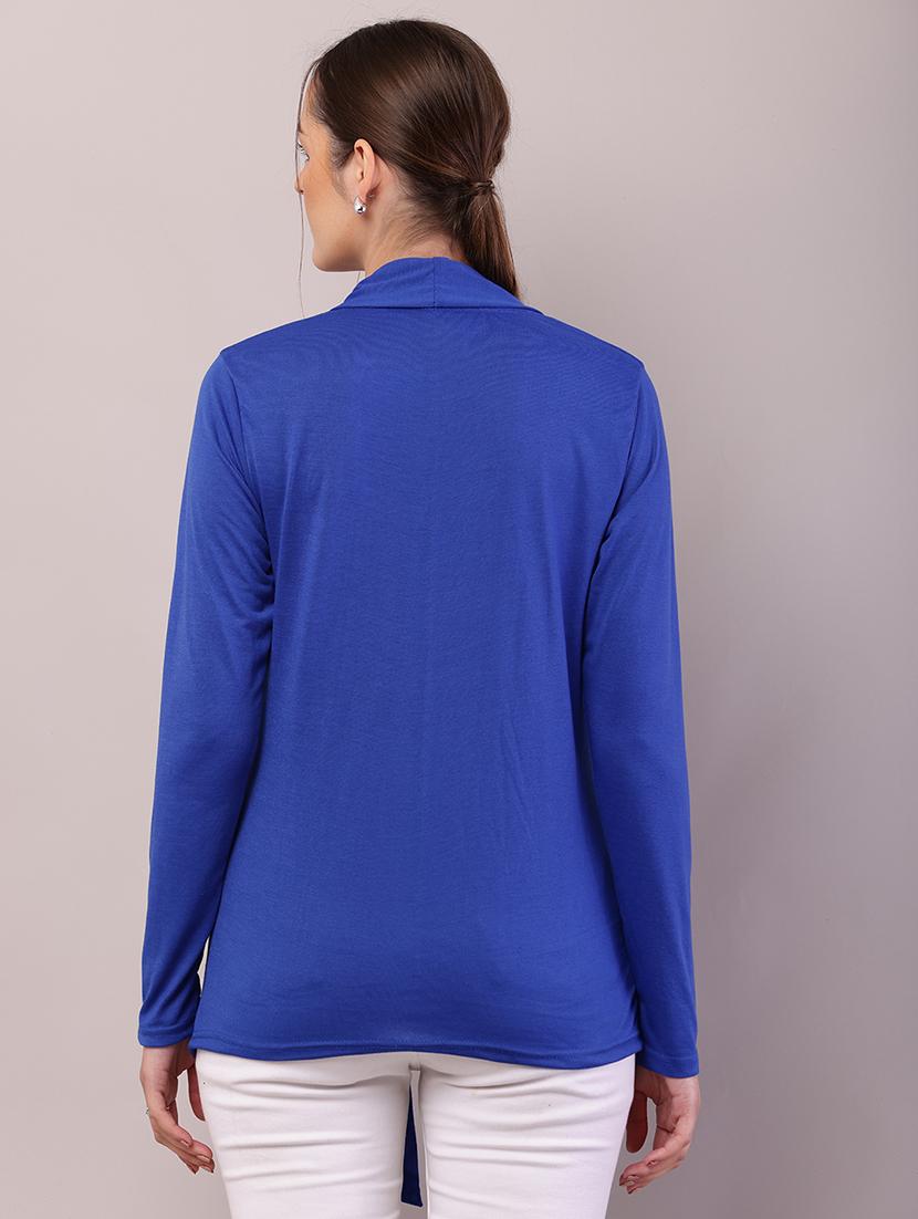 women solid asymmetric shrug - 21726453 - Standard Image - 3