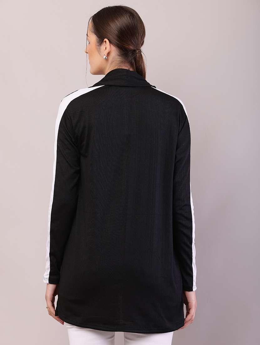 women color block long sleeve shrug - 21726454 -  Standard Image - 3