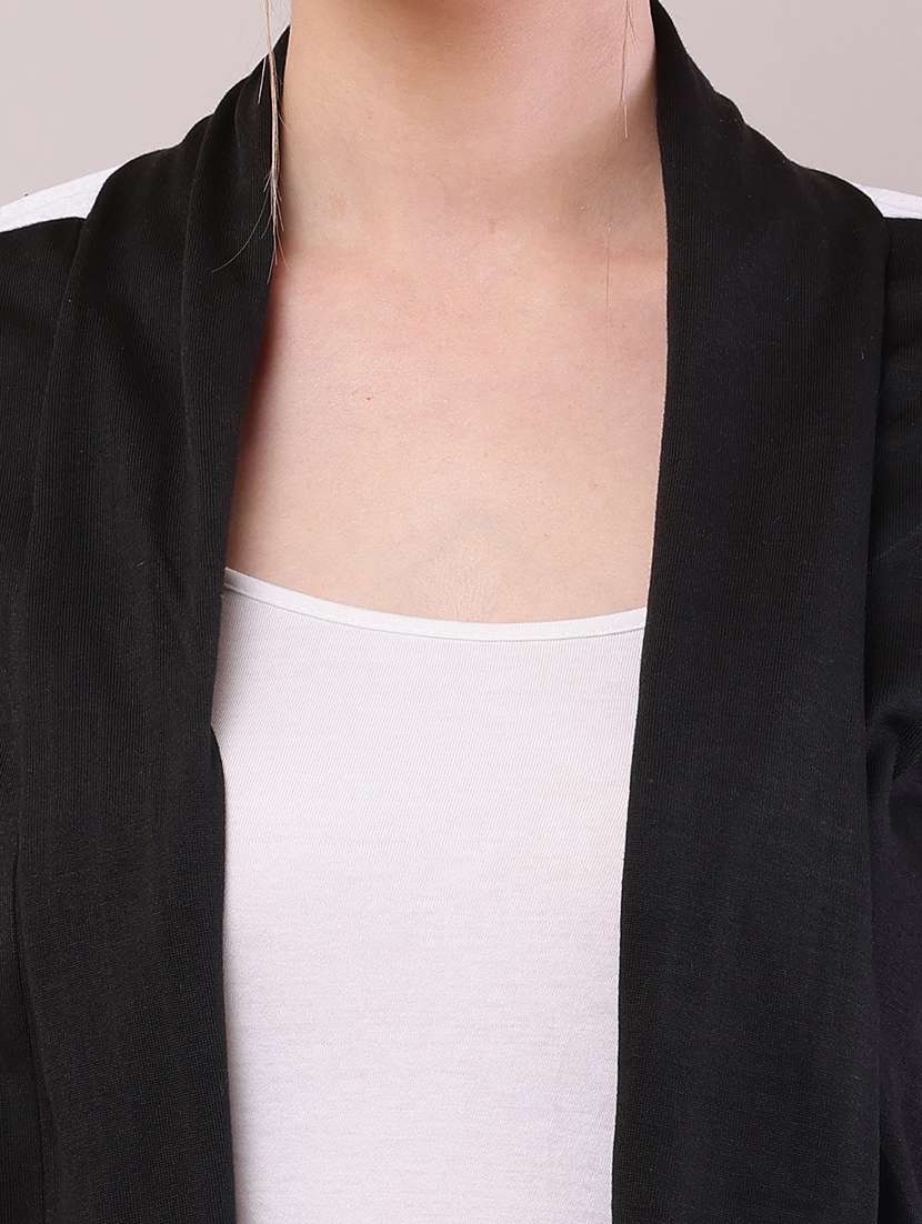 women color block long sleeve shrug - 21726454 -  Standard Image - 5