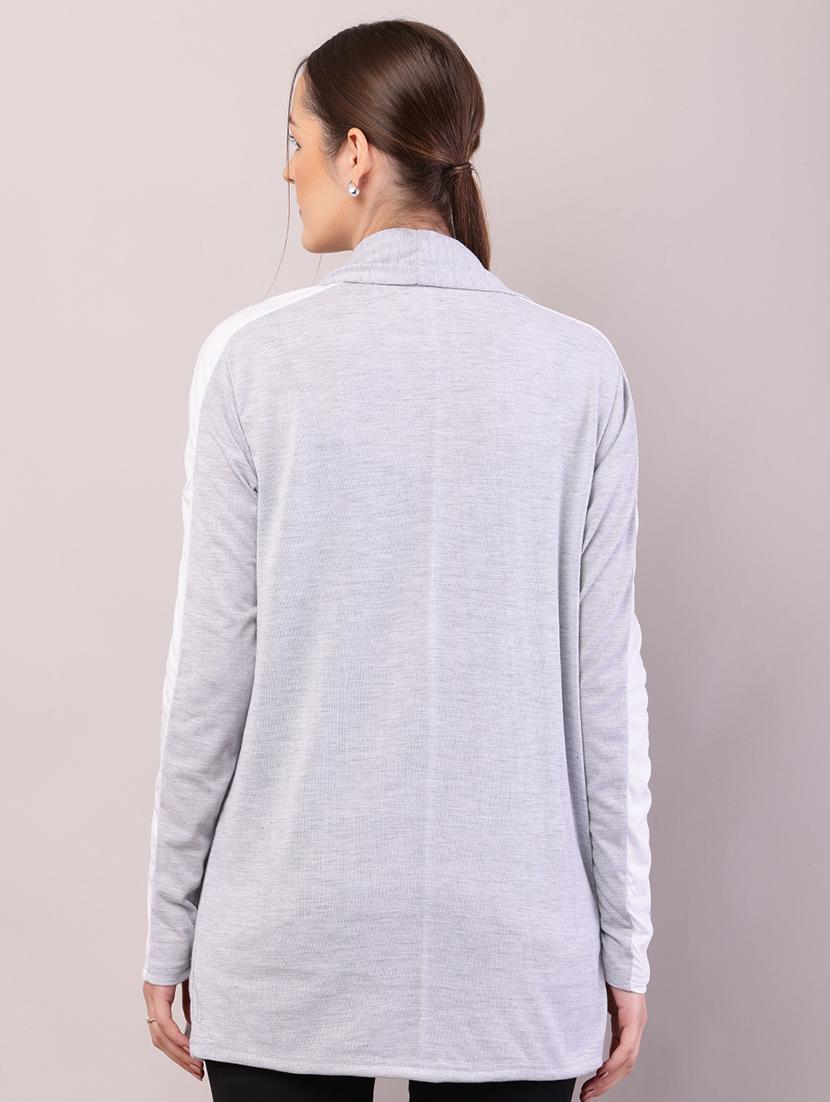 women color block long sleeve shrug - 21726455 - Standard Image - 3